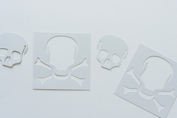 background with skull heads and crossbones
