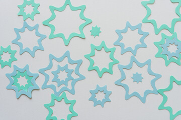 wallpaper with paper shapes (gears or sprockets)