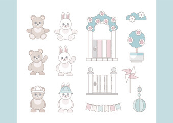 Holiday Garden Furniture and Decor. Baby Animals.