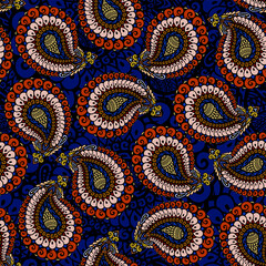 Vintage floral motif ethnic paisley seamless background. Abstract lace pattern. Hand drawing colorful wallpaper texture.