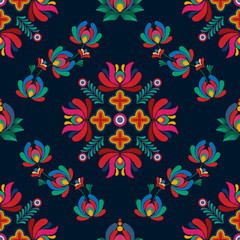 Ikat ethnic seamless pattern decoration design. Aztec fabric carpet boho mandalas textile home decor wallpaper. Tribal native motif ornaments traditional embroidery vector background 