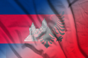 Cambodia and Albania state flag international relations ALB BTN