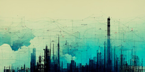 Fototapeta premium engineering map, big data, technology, ai, sharp picture, future design, back creative