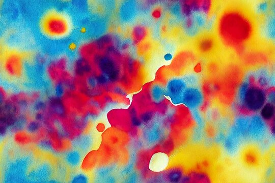 Abstract watercolor background. Hand drawn multicolor colorful stains and splashes elements seamless pattern. Watercolour rainbow colors texture. Print for textile, fabric, wallpaper, wrapping paper.