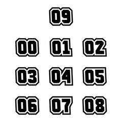 Simple Number Logo Design With Frame