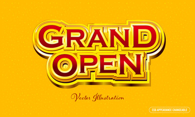 Obraz premium グランドオープン タイトル文字 アピアランス変更可能 ロゴ ベクターイラスト