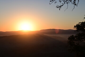 sunset in the mountains