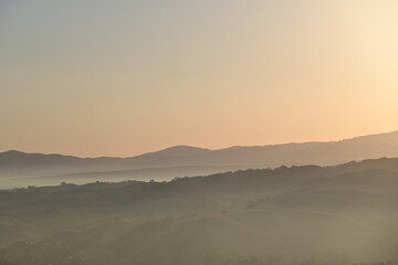 fog over the mountains