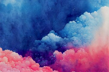 Abstract blue watercolor gradient paint grunge texture background.