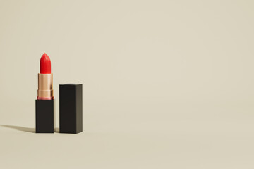 3d rendering different lipstick cosmetics