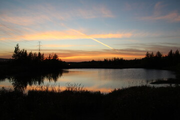 Obraz premium Autumn Sunset, Pylypow Wetlands, Edmonton, Alberta