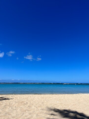 Beach and blue sky in Hawaii