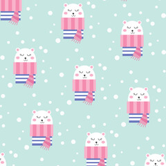 Seamless pattern with cute bears perfect for wrapping paper
