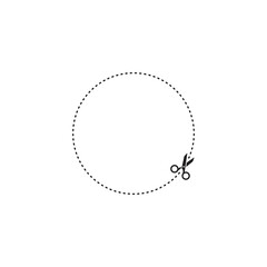 Cut line icon on white background.