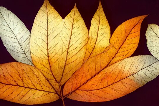 illustration of leaves falling in autumn abstract concept