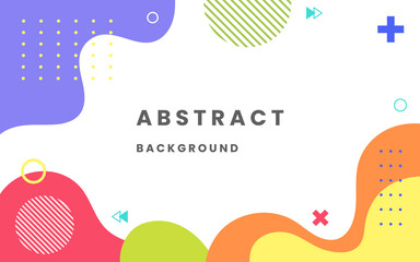 Abstract background colorful color. Fluid shapes composition and geometric elements pattern memphis retro style.  Illustration vector 10 eps.