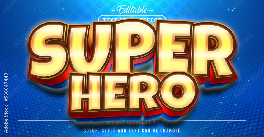 Poster Editable text style effect - Super Hero text style theme.