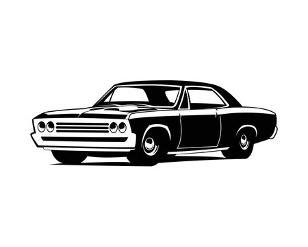 Vintage muscle car vector illustration.