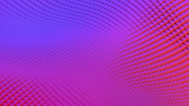Voxel Cube Animation Waves, Geometric Neon Looping Gradient