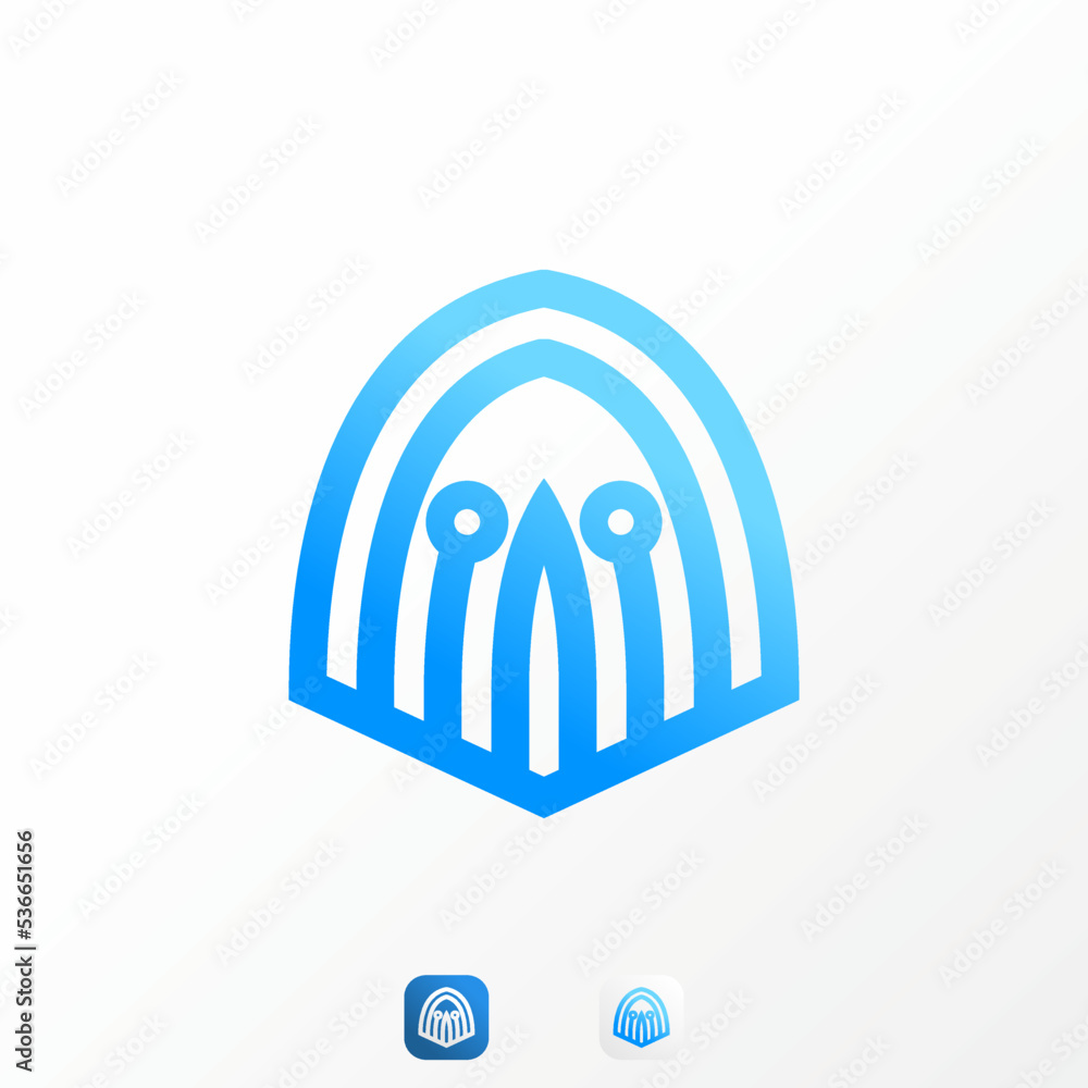 Aufkleber simple and unique funny ghost in line with tech or network guard image graphic icon logo design abst