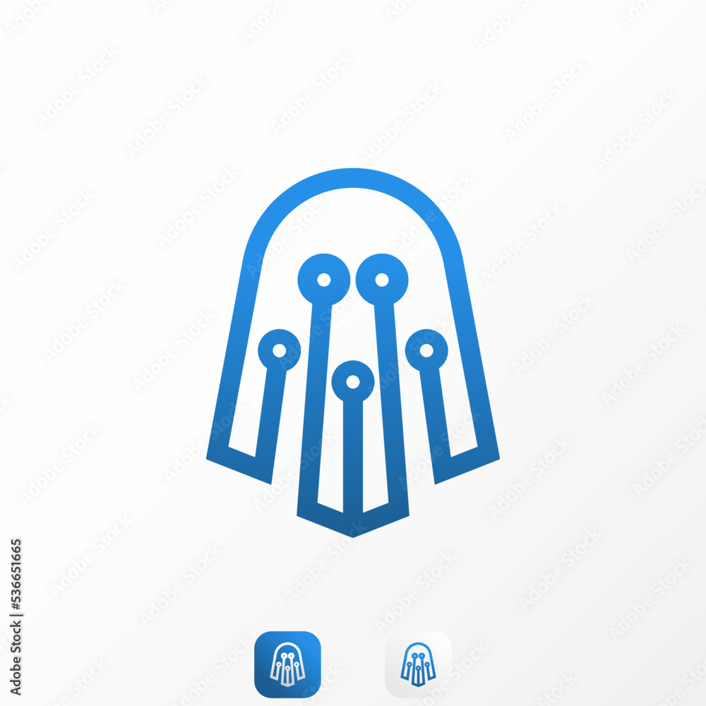 Aufkleber simple and unique scary ghost in line with tech or network sign image graphic icon logo design abstr