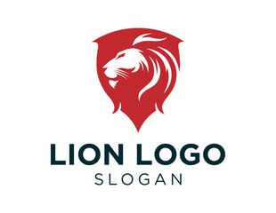 Logo design about a lion on a white background. made using the CorelDraw application.