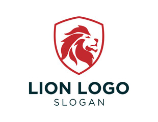 Logo design about a lion on a white background. made using the CorelDraw application.