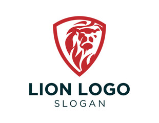 Logo design about a lion on a white background. made using the CorelDraw application.
