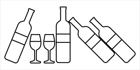 Obraz premium Bottle Of Wine And Glass M_2210001