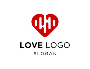 Logo design about Love on a white background. made using the CorelDraw application.