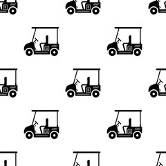 Golf Cart Icon Seamless Pattern, Sport Cart, Golf Car Icon
