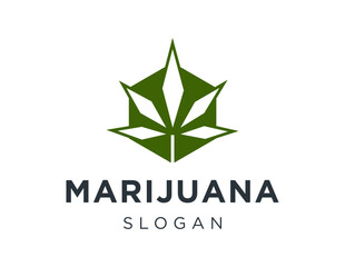 Obraz premium Logo design about marijuana on a white background. made using the CorelDraw application.