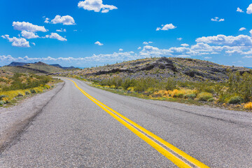 Deserted Highway on Route 66 Outside of Oatman Arizona