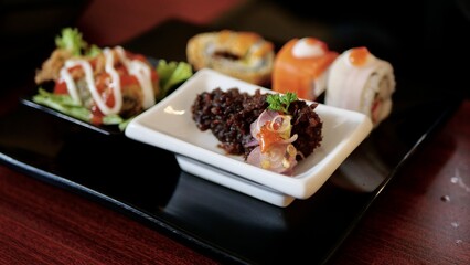 Delicious food specially served looks so delicious it makes people hungry
