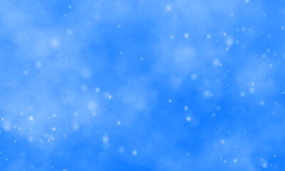 Falling snow at night. Bokeh lights on black background, flying snowflakes in the air. Overlay texture. Snowstorm