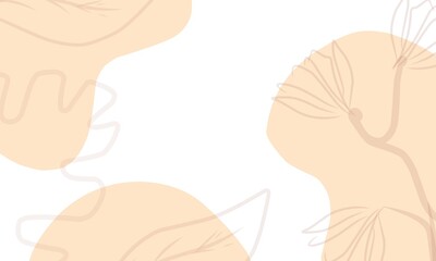 Leaf line art background 