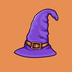 Vector witch andmagic hat illustration