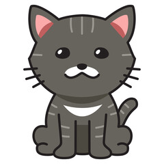 Cartoon character tabby cat for design.