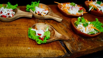 Delicious food specially served looks so delicious it makes people hungry