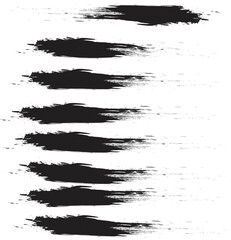 set of black brush strokes