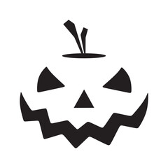Halloween Pumpkin Head Isolated Background Vector	