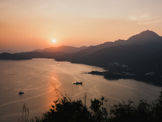 sunset over the river