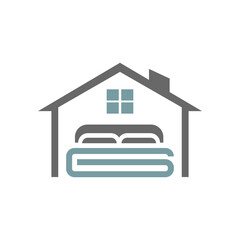 Bed design logo with letter G. Bed logo design
