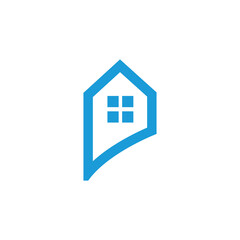 Letter P in home shape icon design. Real estate logo design