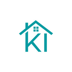 Letter KI logo design in real estate logo design. Real estate logo design with letter KI