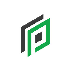 Letter P logo design. Letter P in shape window