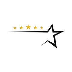 Five star logo design. Abstract star logo design
