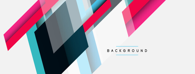 Vector background. Abstract overlapping color lines design with shadow effects. Illustration for wallpaper banner background or landing page