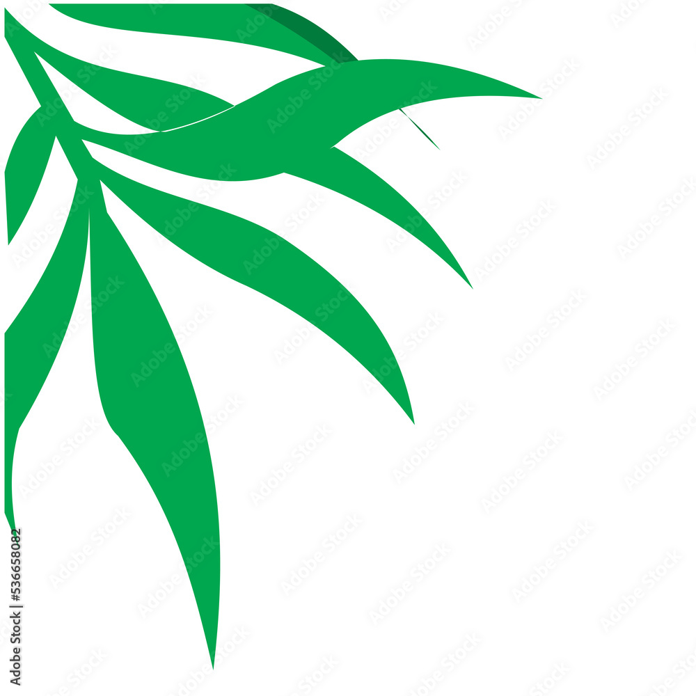 Aufkleber wallpaper of leaves dangling in one corner on a transparent background. simple design. background te