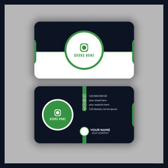 green and dark blue Modern corporate business card template